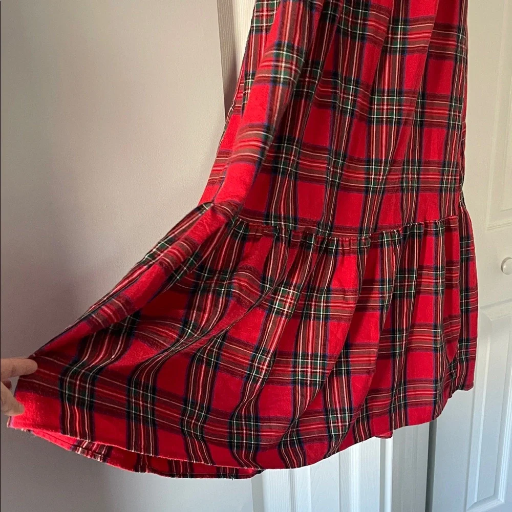 Cupshe Red Plaid Tiered Maxi Skirt | Elastic Waist | Size Small